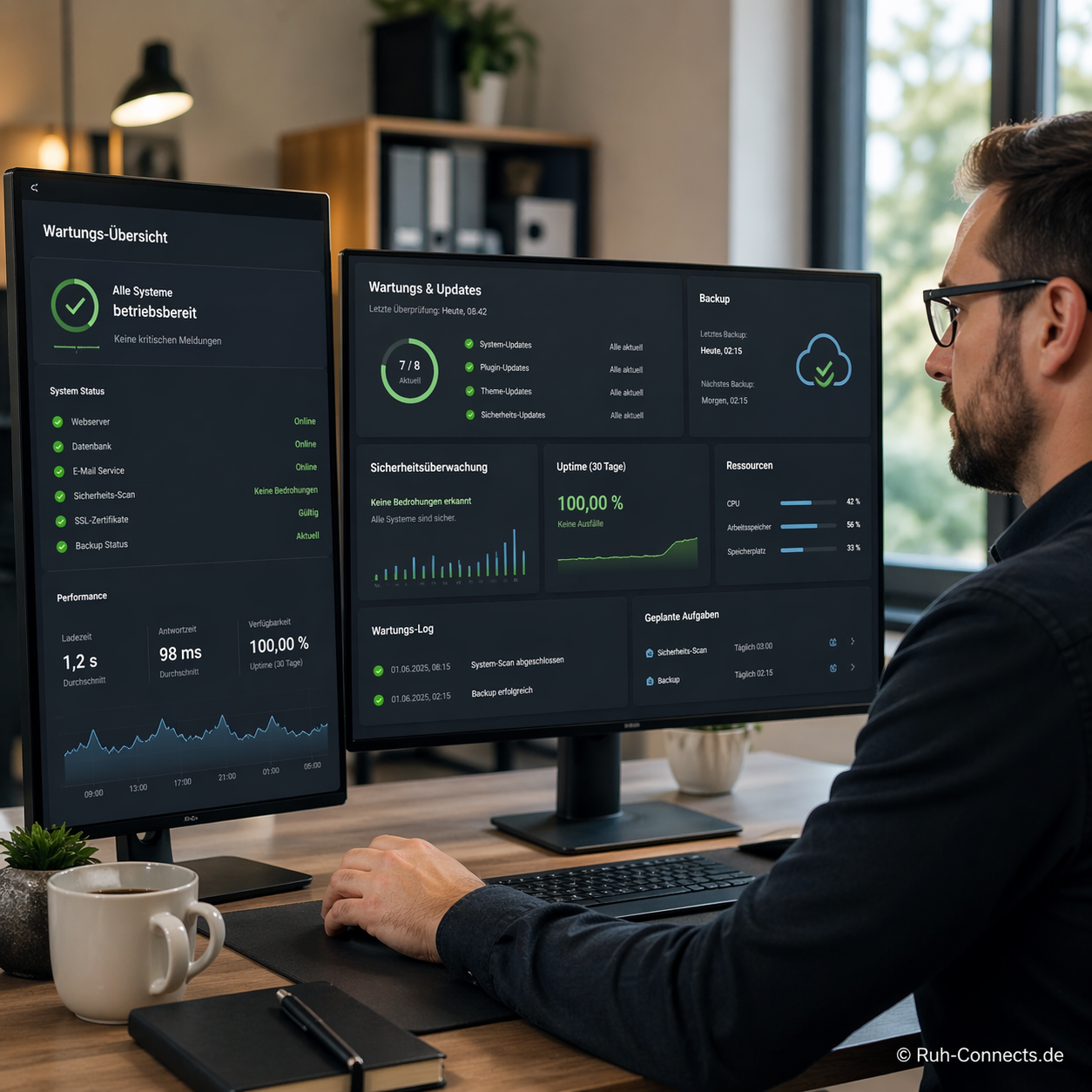 Hosting und Wartung für Websites: Updates, Backups und stabile Performance – Ruh Connects