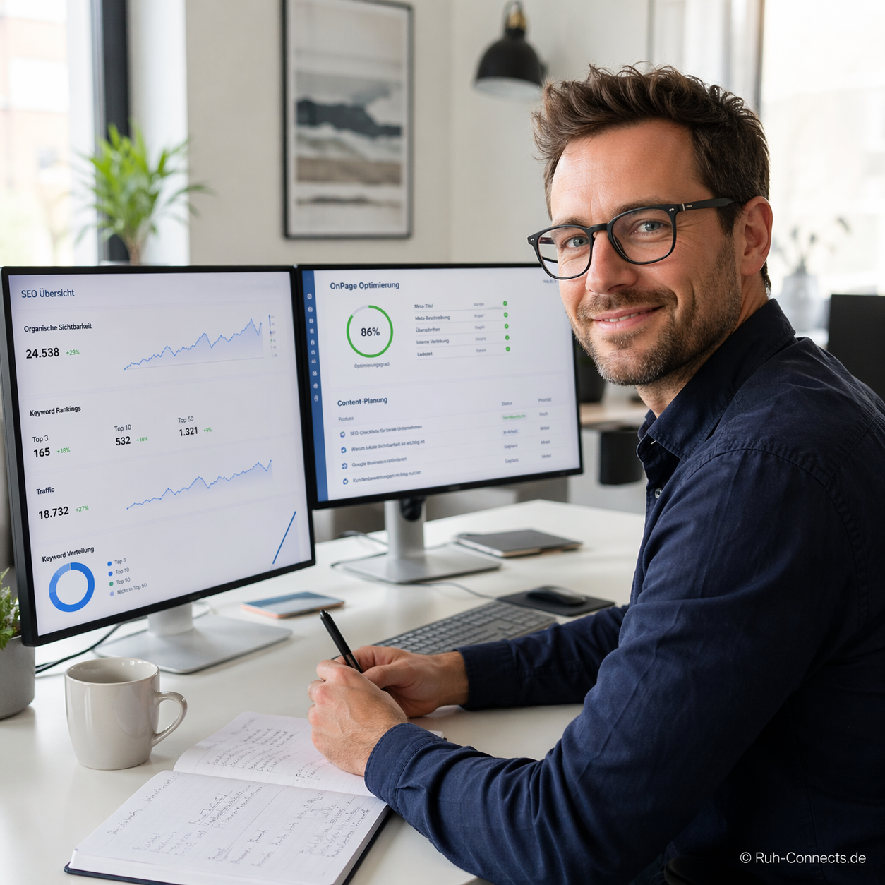 SEO & digitale Unterstützung SEO Optimierung und digitale Unterstützung: Analysen und lokale Sichtbarkeit – Ruh Connects Bochum